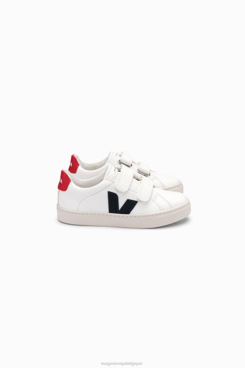 enfants Veja esplar cuir sans chrome blanc nautico pekin chaussures 82NJ6321