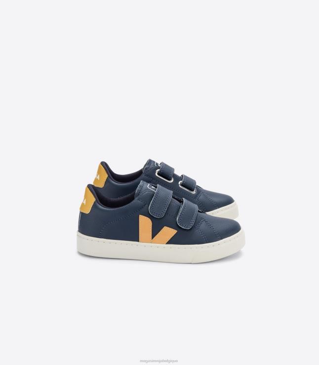 enfants Veja esplar cuir sans chrome nautico moutarde chaussures 82NJ6339