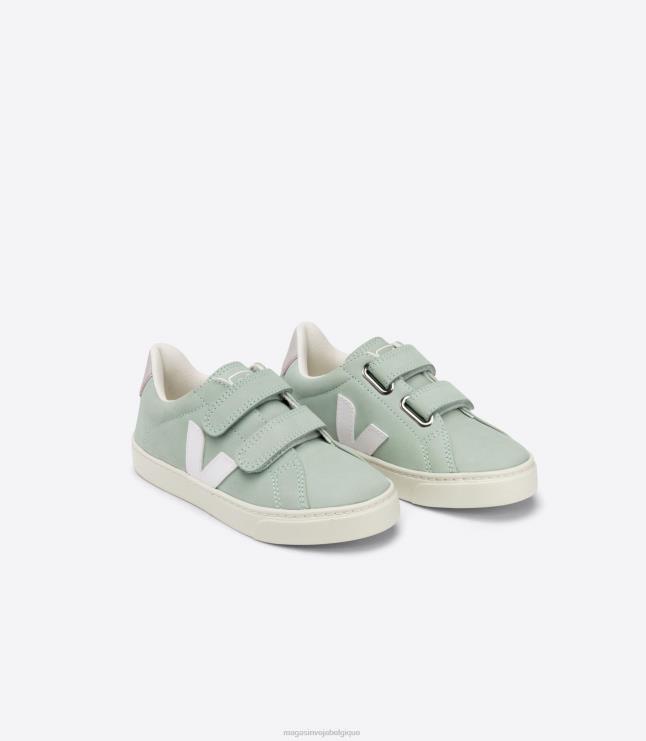 enfants Veja esplar nubuck matcha blanc chaussures 82NJ6340