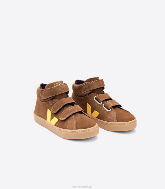 enfants Veja Esplar mi daim marron tonique chaussures 82NJ6313