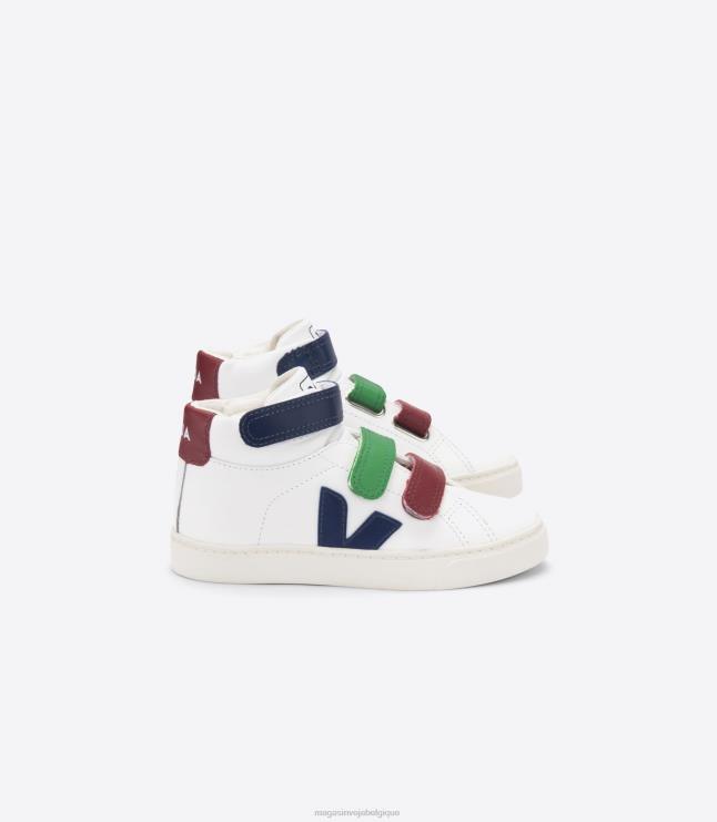 enfants Veja esplar mi cuir blanc multico chaussures 82NJ6319