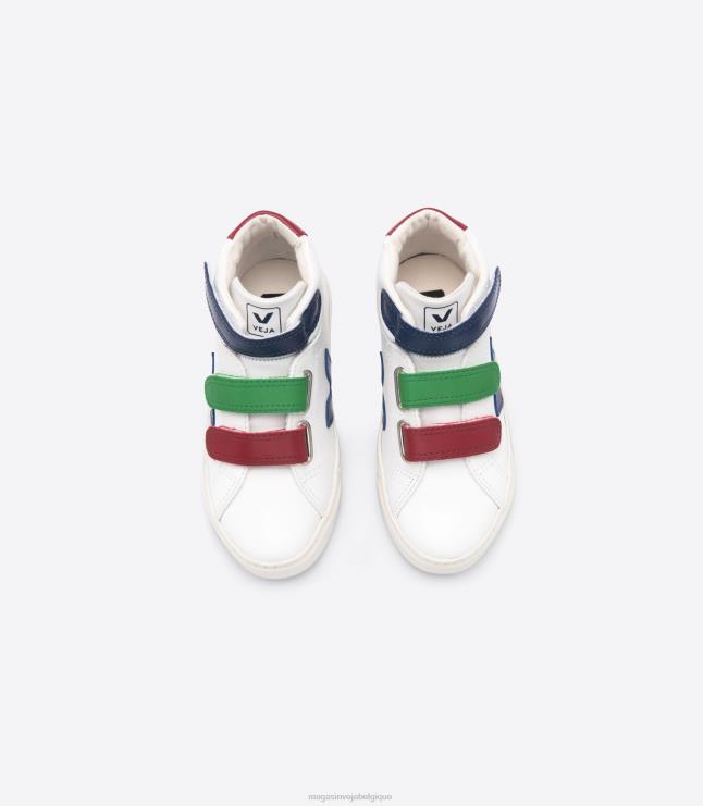 enfants Veja esplar mi cuir blanc multico chaussures 82NJ6319