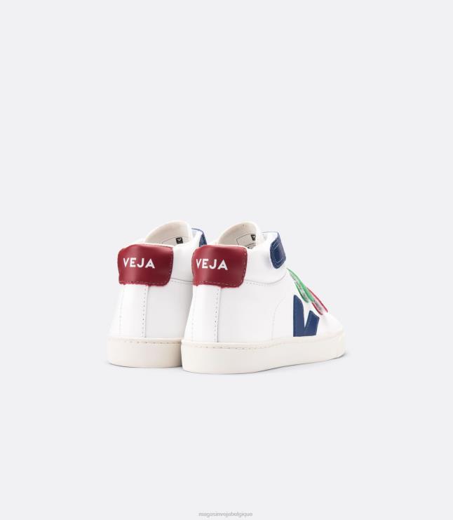 enfants Veja esplar mi cuir blanc multico chaussures 82NJ6319