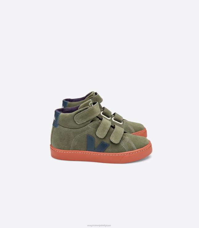 enfants Veja esplar mid daim boue nautico semelle rouille chaussures 82NJ6312