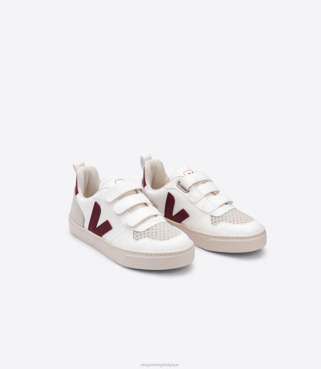 enfants Veja v-10 cwl marsala blanc chaussures 82NJ6374