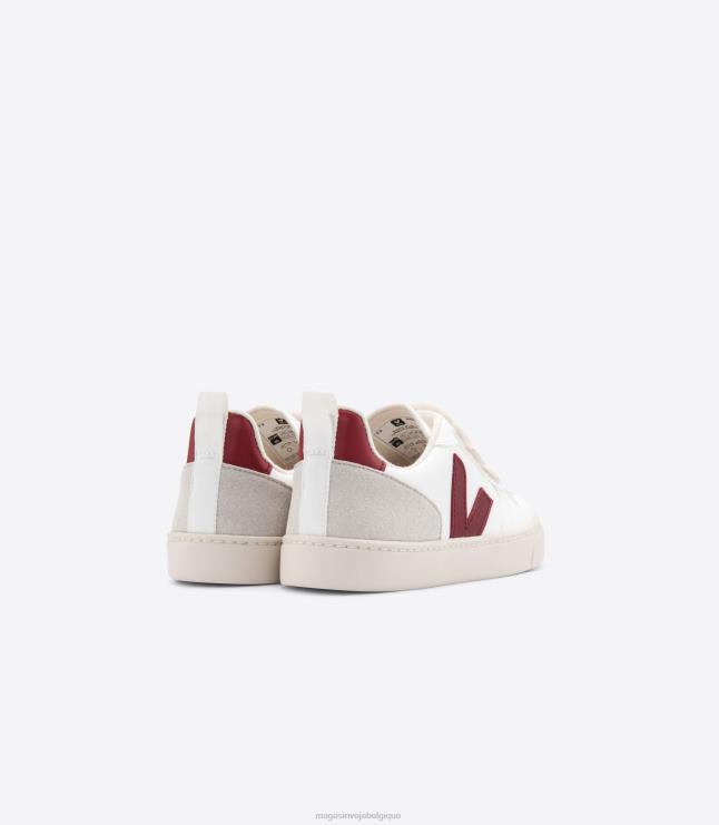 enfants Veja v-10 cwl marsala blanc chaussures 82NJ6374