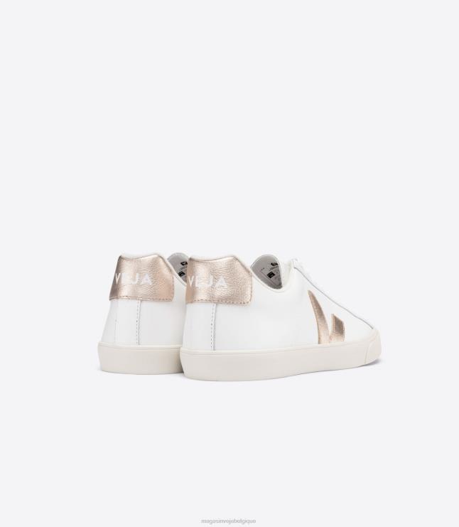 femmes Veja esplar cuir blanc platine chaussures 82NJ6241