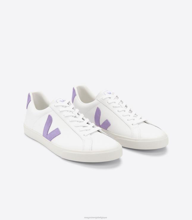 femmes Veja esplar cuir extra blanc lavande chaussures 82NJ6242