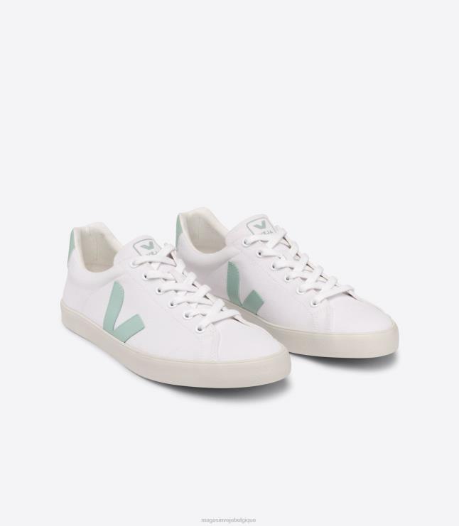 femmes Veja esplar se toile blanc matcha chaussures 82NJ6244