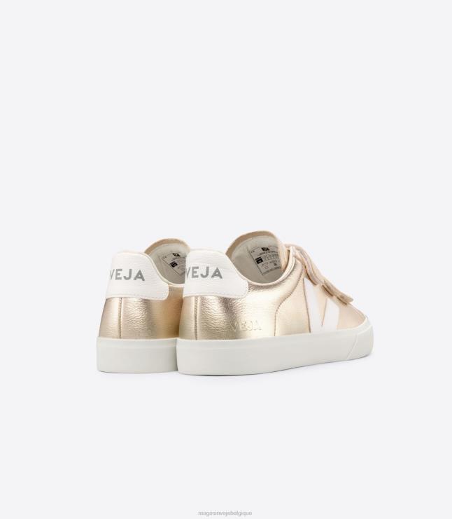 femmes Veja recife cuir sans chrome platine blanc chaussures 82NJ6245