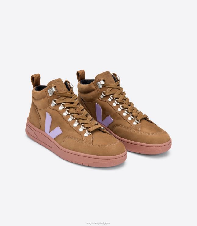 femmes Veja roraima nubuck marron lavande chaussures 82NJ6252