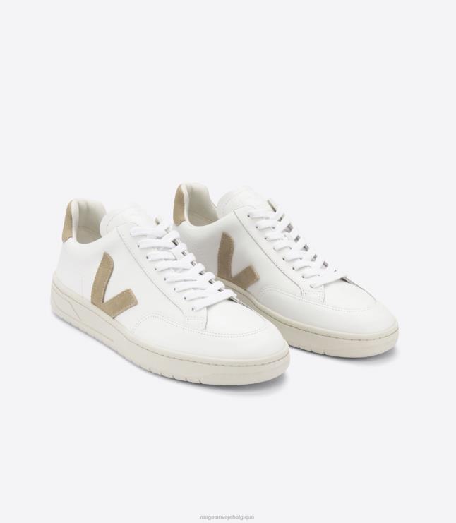 femmes Veja v-12 cuir blanc dune chaussures 82NJ6230