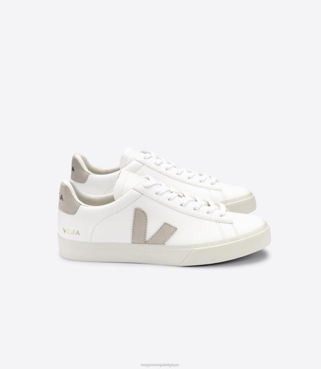 Hommes Veja campo cuir sans chrome blanc naturel chaussures 82NJ68