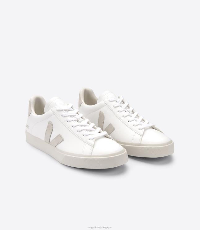 Hommes Veja campo cuir sans chrome blanc naturel chaussures 82NJ68