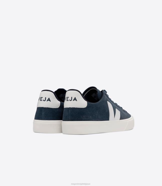 Hommes Veja campo daim nautico blanc chaussures 82NJ611