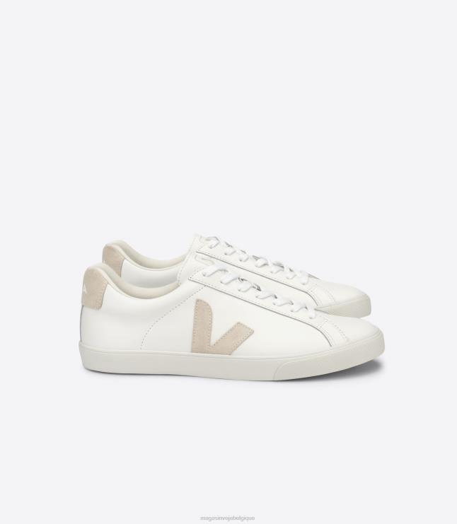 Hommes Veja cuir esplar sable blanc chaussures 82NJ690