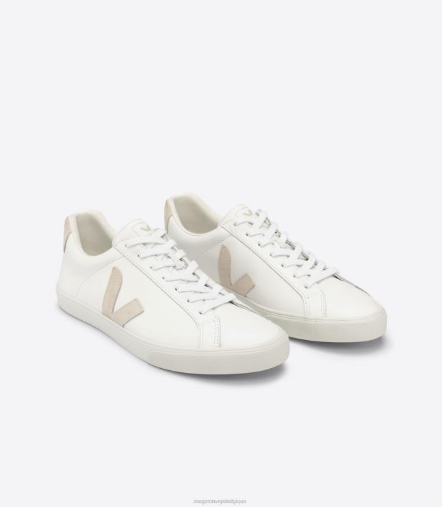 Hommes Veja cuir esplar sable blanc chaussures 82NJ690