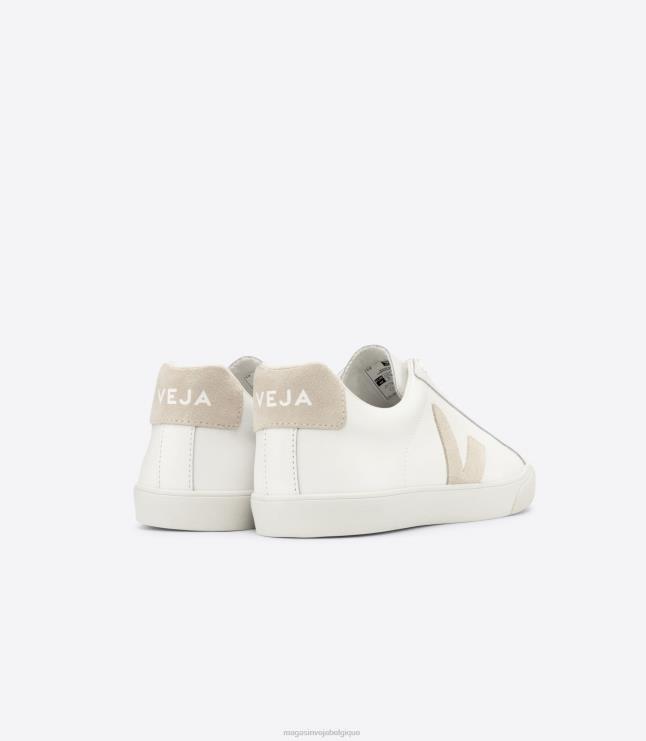 Hommes Veja cuir esplar sable blanc chaussures 82NJ690