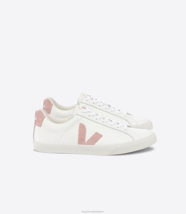 Hommes Veja esplar cuir bébé blanc chaussures 82NJ692