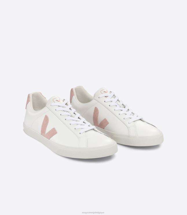 Hommes Veja esplar cuir bébé blanc chaussures 82NJ692