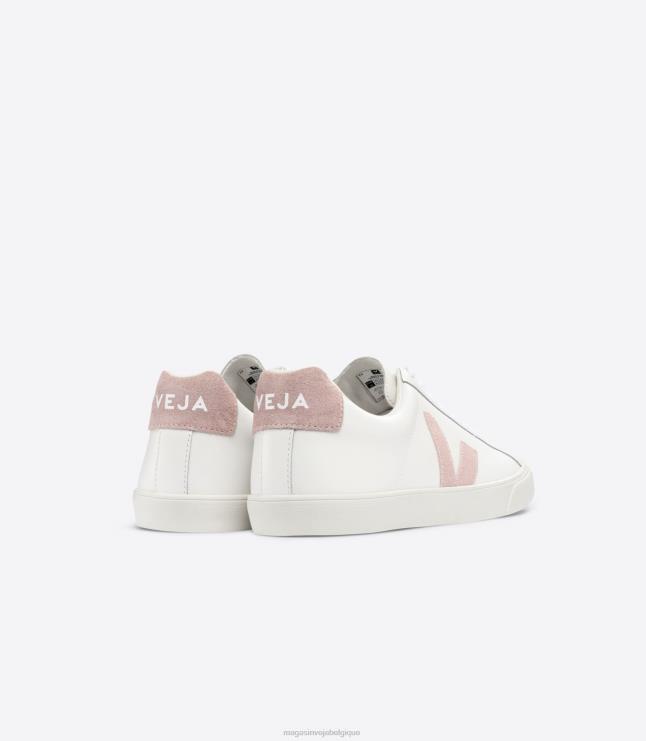 Hommes Veja esplar cuir bébé blanc chaussures 82NJ692