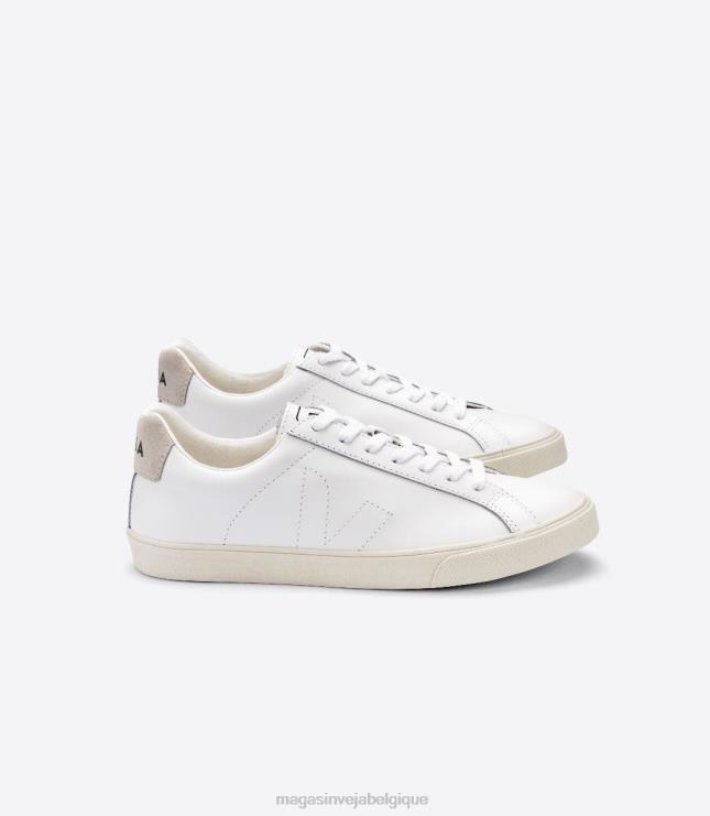 Hommes Veja esplar cuir blanc chaussures 82NJ689