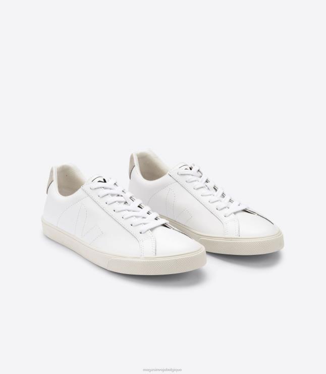 Hommes Veja esplar cuir blanc chaussures 82NJ689