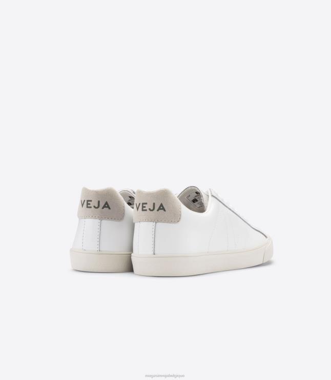 Hommes Veja esplar cuir blanc chaussures 82NJ689