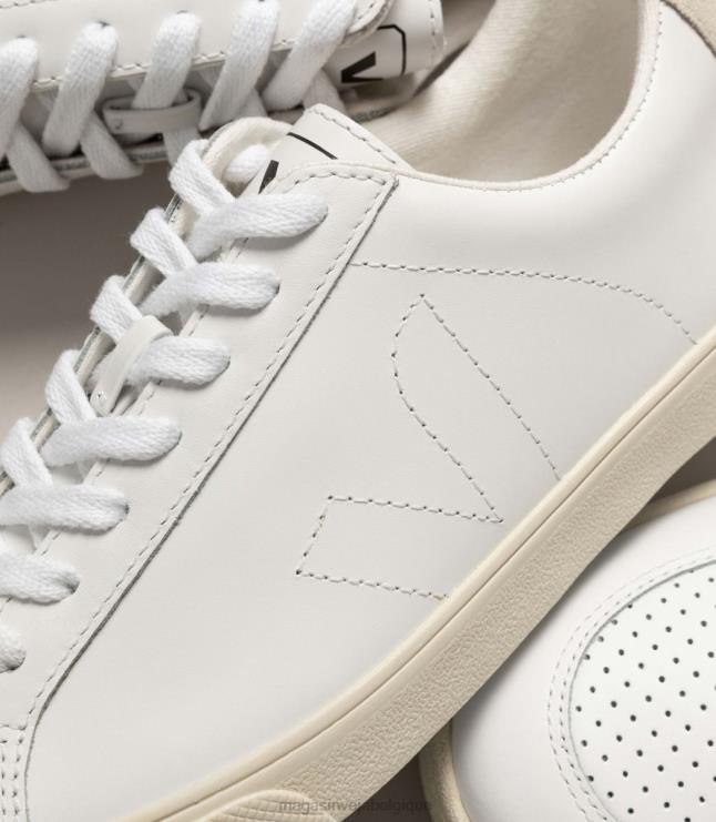 Hommes Veja esplar cuir blanc chaussures 82NJ689