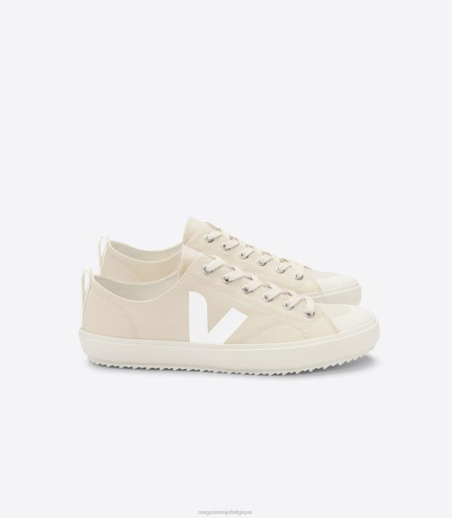 Hommes Veja toile nova areia blanc chaussures 82NJ6154