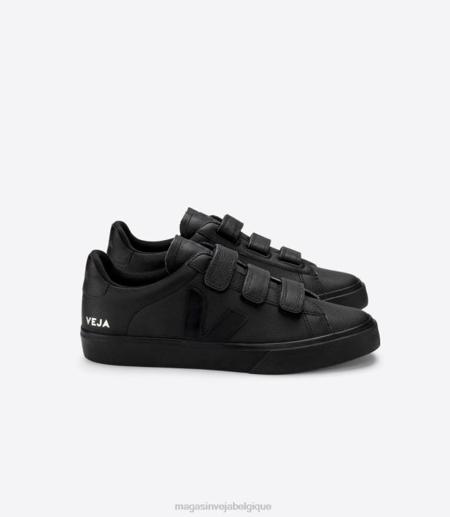 Hommes Veja Recife cuir sans chrome noir intégral chaussures 82NJ6111