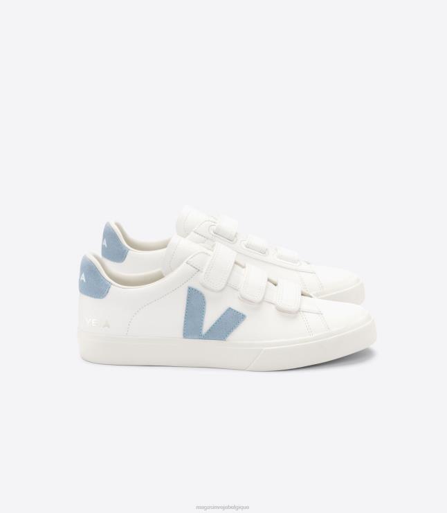 Hommes Veja recife cuir sans chrome acier blanc chaussures 82NJ6116