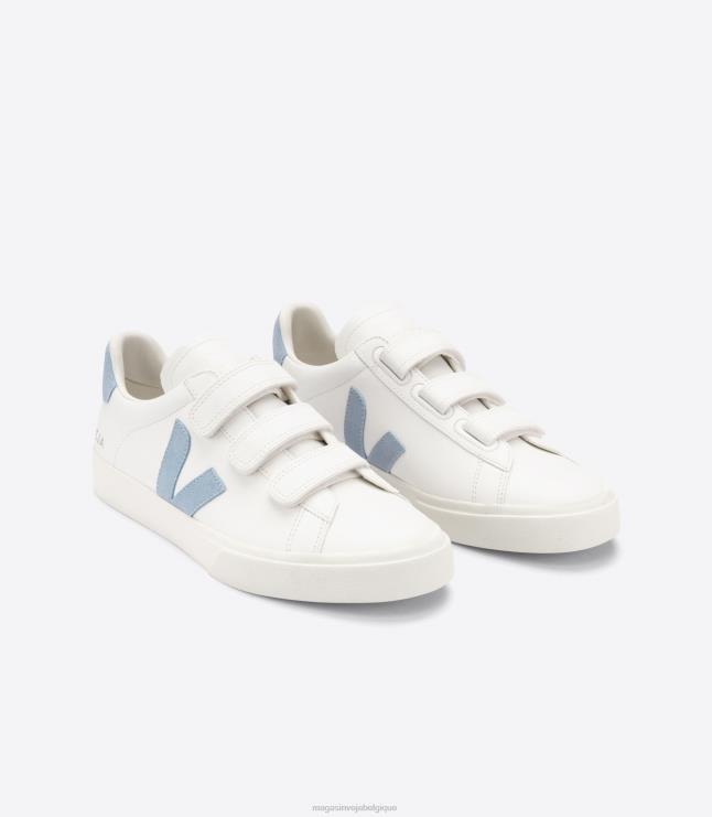 Hommes Veja recife cuir sans chrome acier blanc chaussures 82NJ6116