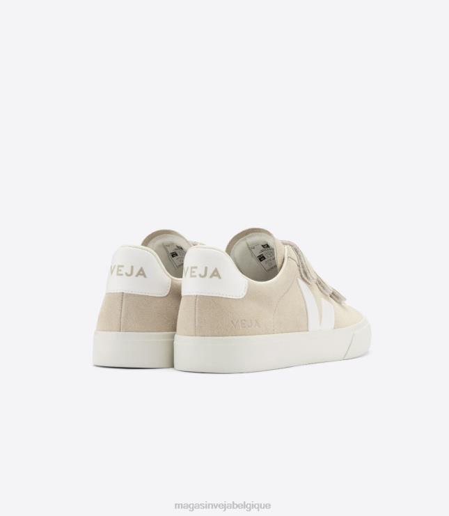 Hommes Veja recife cuir sans chrome blanc amande chaussures 82NJ6114