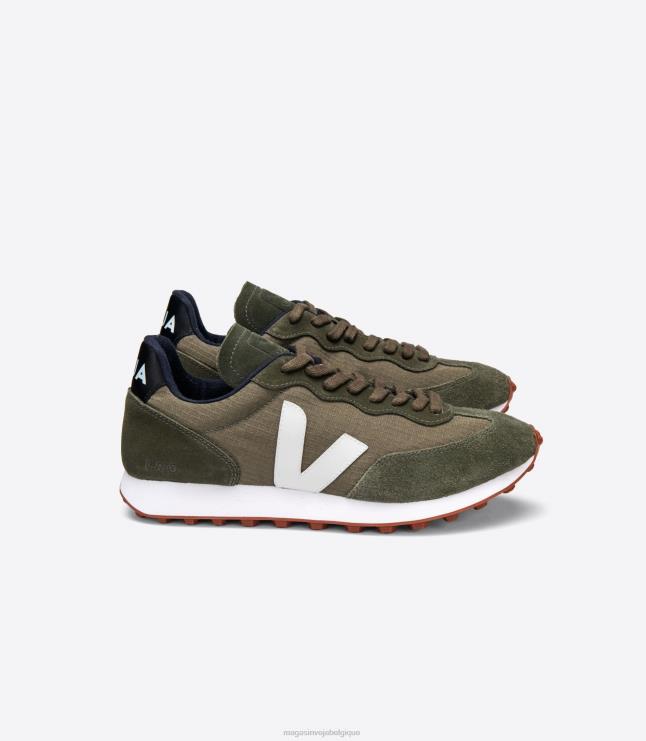 Hommes Veja rio branco ripstop kaki perle chaussures 82NJ6105