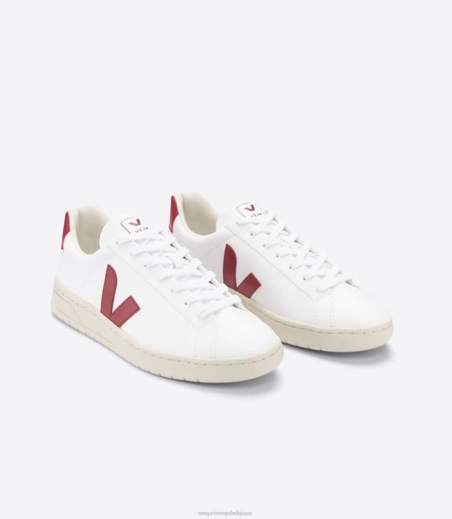 Hommes Veja urca cwl marsala blanc chaussures 82NJ6138