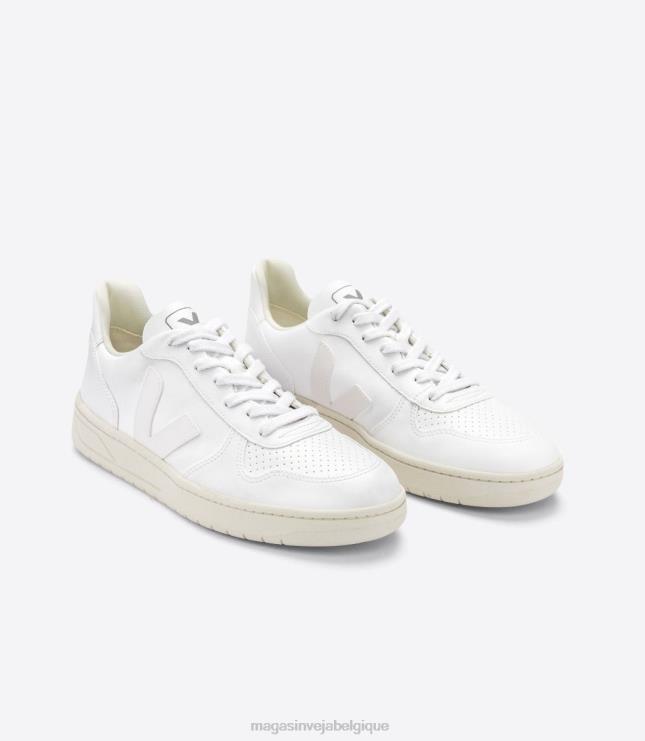 Hommes Veja v-10 cwl entièrement blanc chaussures 82NJ641