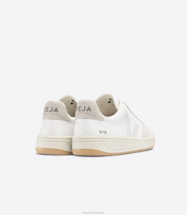 Hommes Veja v-12 b-mesh blanc naturel chaussures 82NJ628