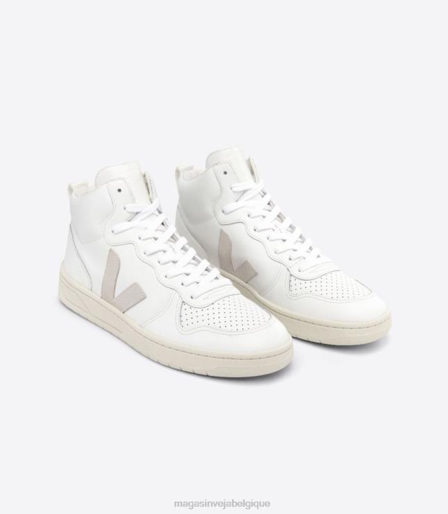 Hommes Veja v-15 cuir blanc chaussures 82NJ681