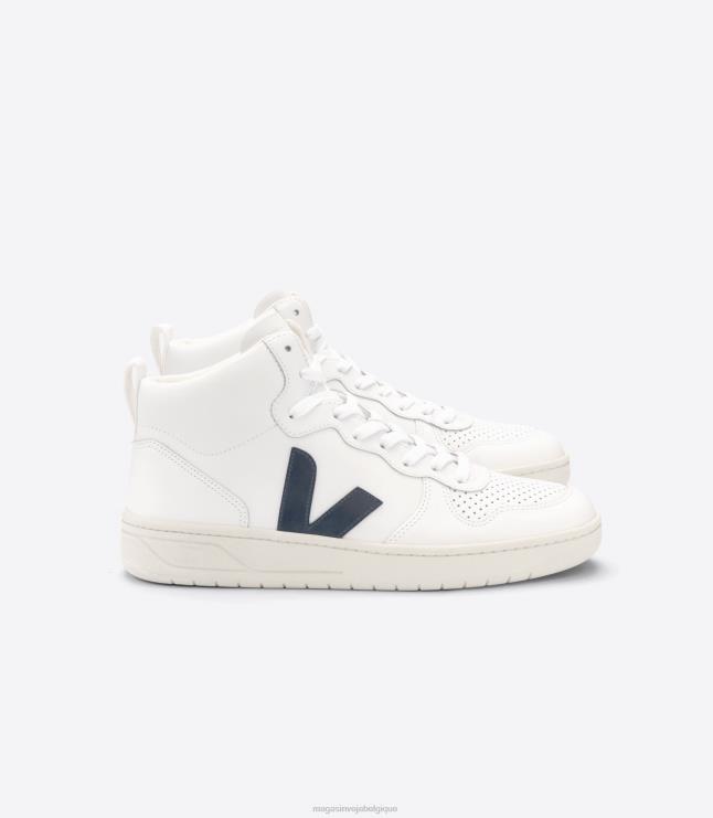 Hommes Veja v-15 cuir blanc nautico chaussures 82NJ687