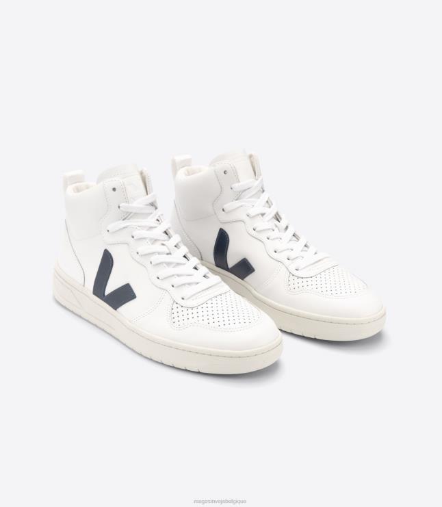 Hommes Veja v-15 cuir blanc nautico chaussures 82NJ687