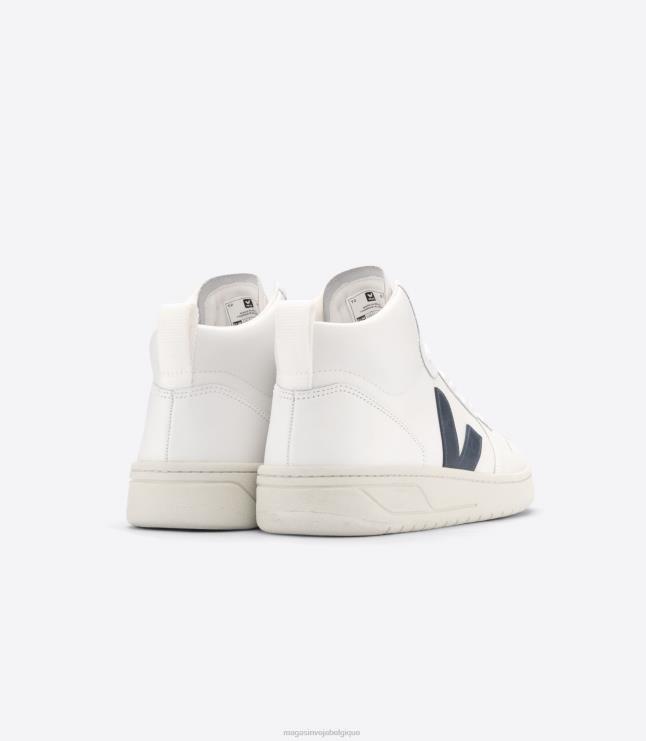 Hommes Veja v-15 cuir blanc nautico chaussures 82NJ687